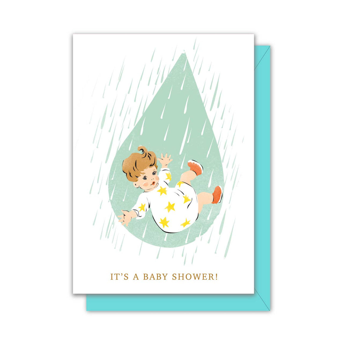 Baby Shower Raindrop Enclosure Card