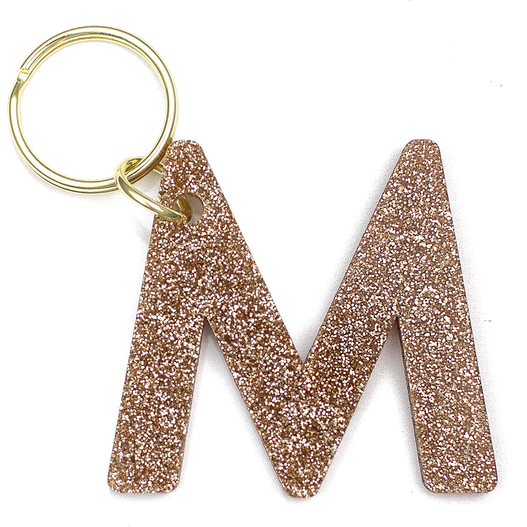 Glitter Keychain - Letter - M