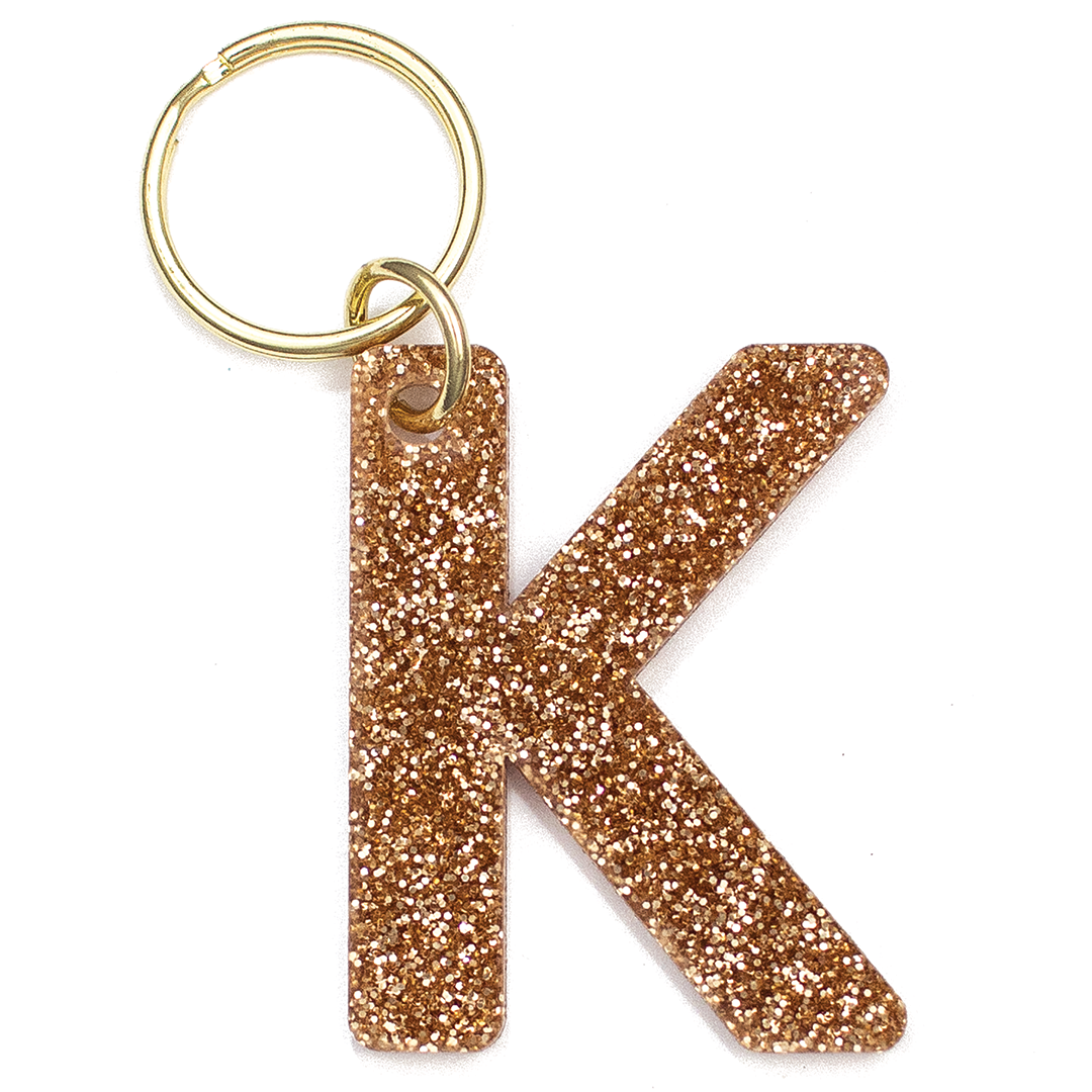 Glitter Keychain - Letter - K