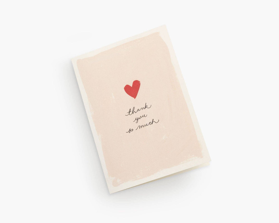 Blush Thank You Greeting Card With Heart "Thankful Heart"