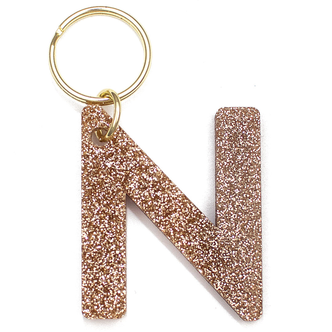 Glitter Keychain - Letter - N