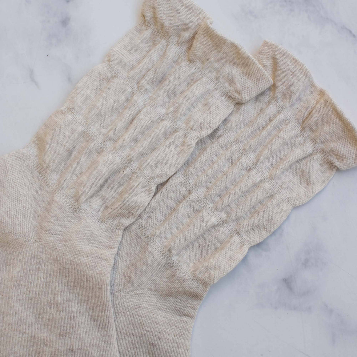 Socks | Triple Ruffle Beige