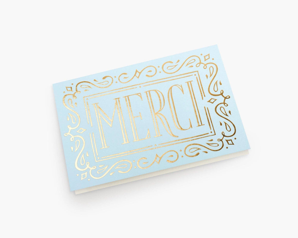 Thank You Card "Merci" with Gold-foil