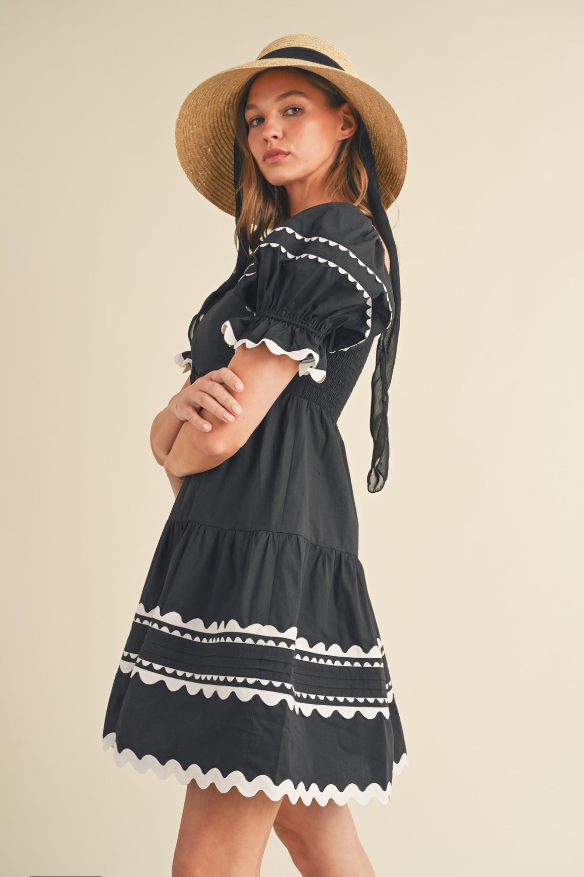 Dress | Ric Rac Black Pintuck