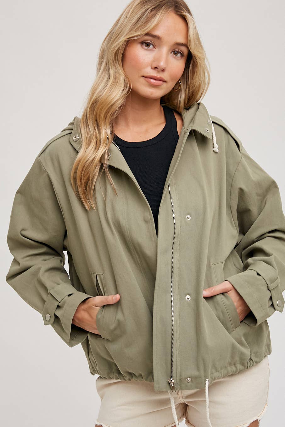 Jacket | Drawstring Hood Olive