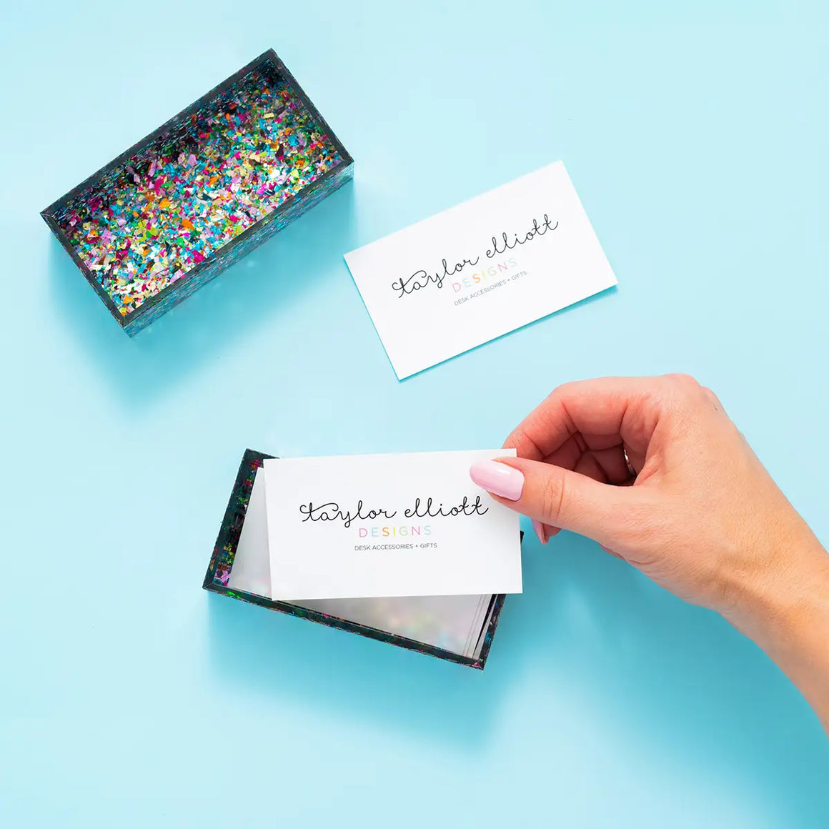 Business Card Holder | Confetti Acrylic