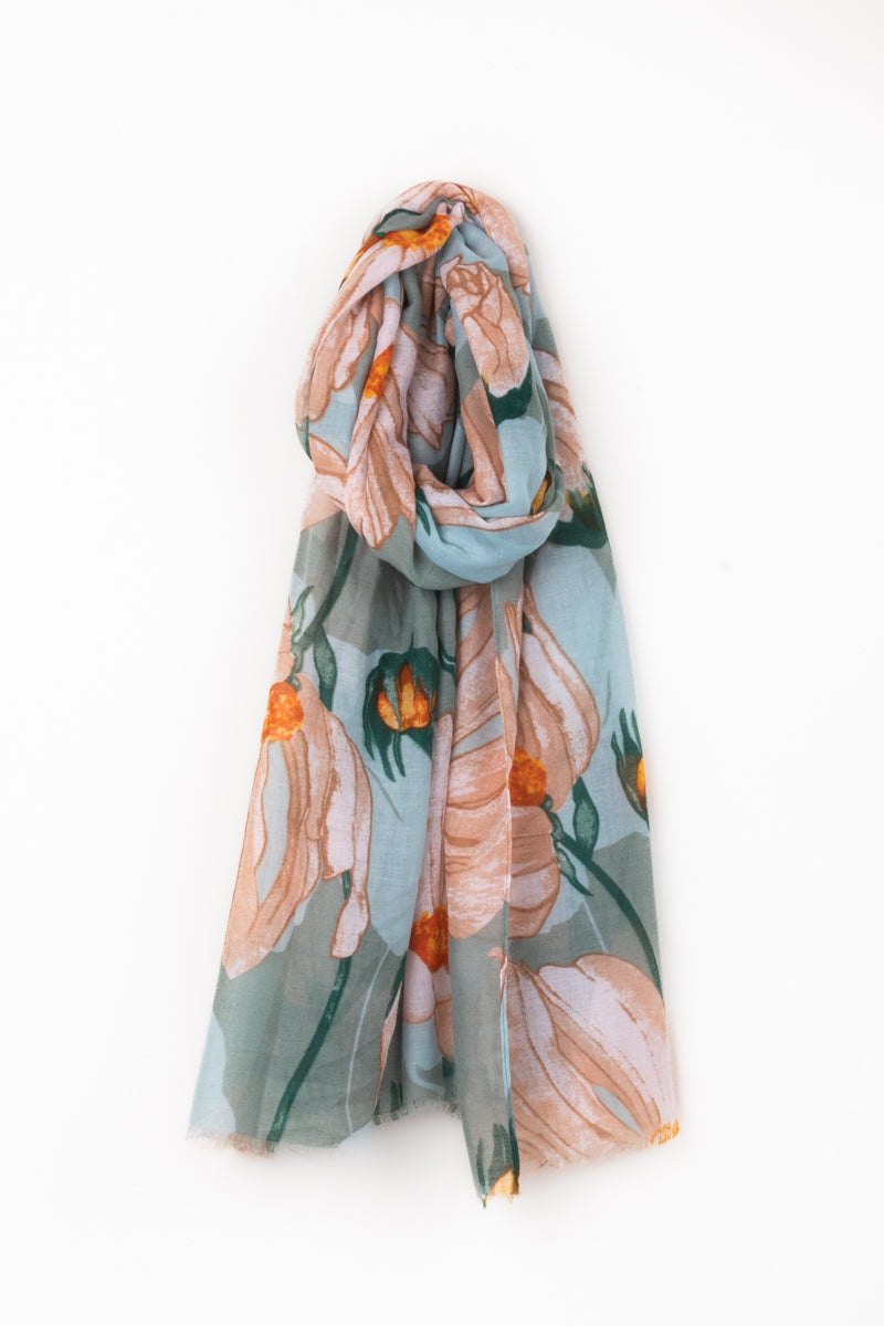 Scarf | Green Lightweight Floral