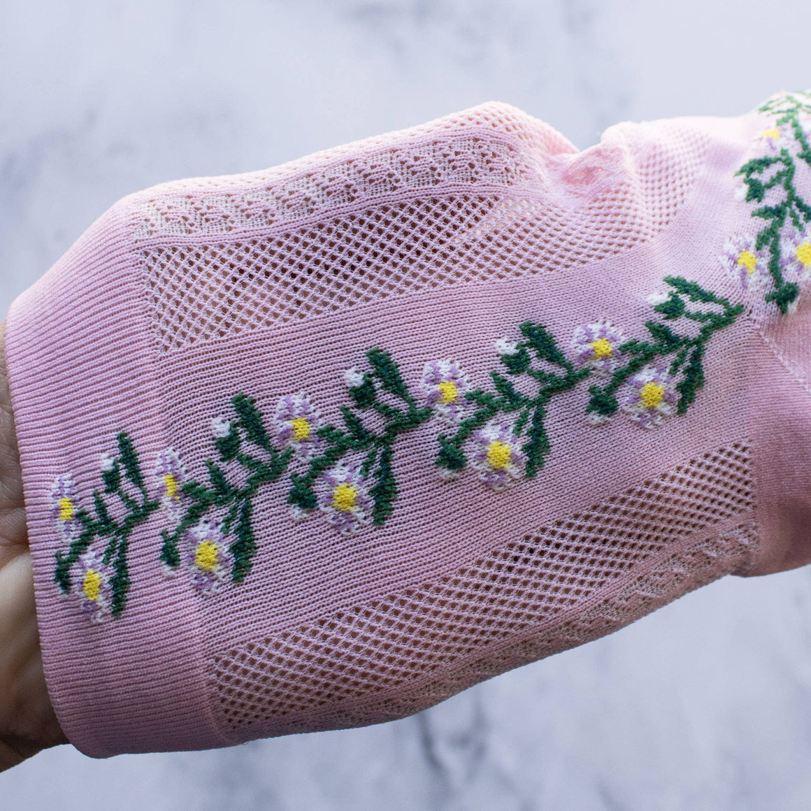 pink floral socks