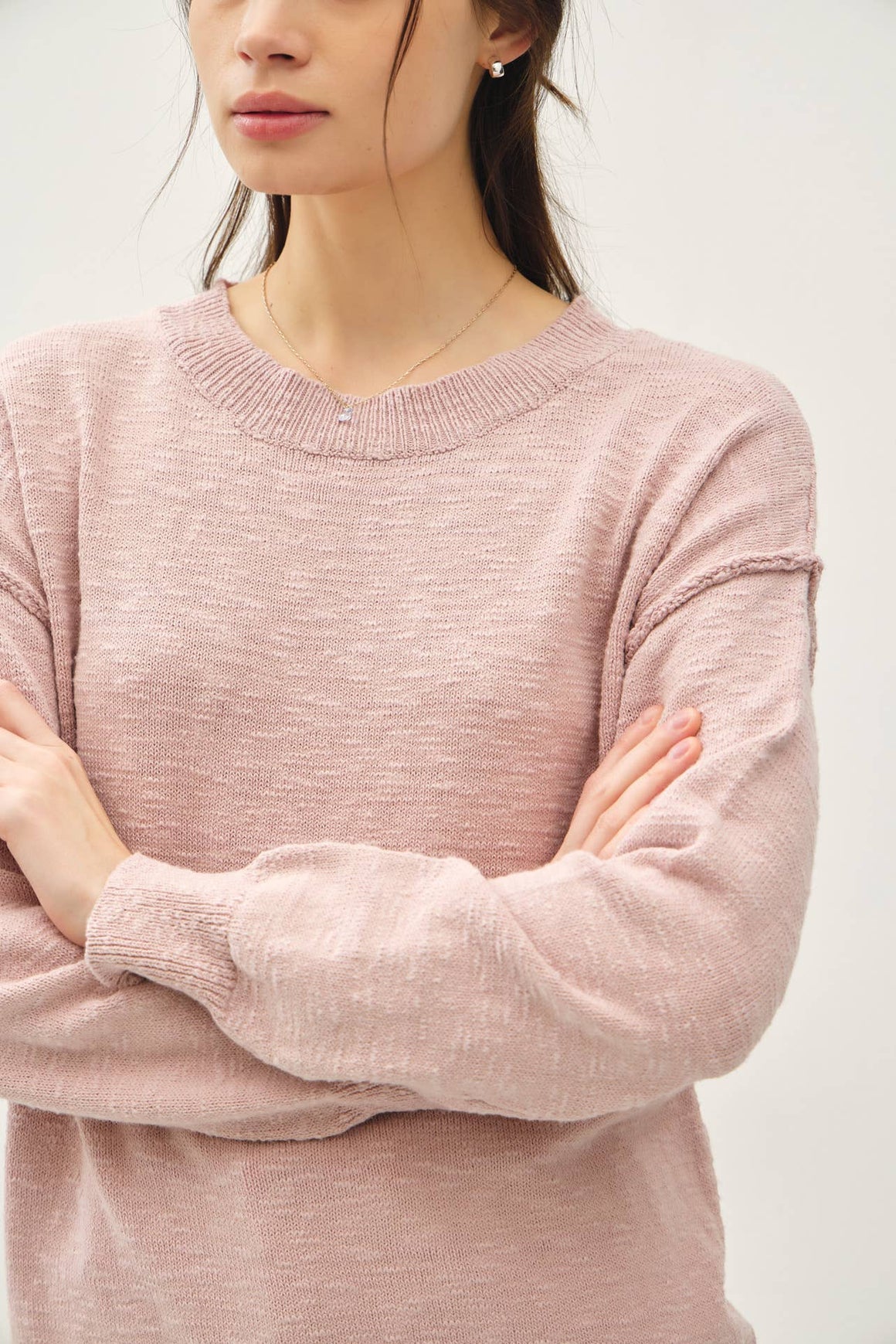 dusty rose crew neck