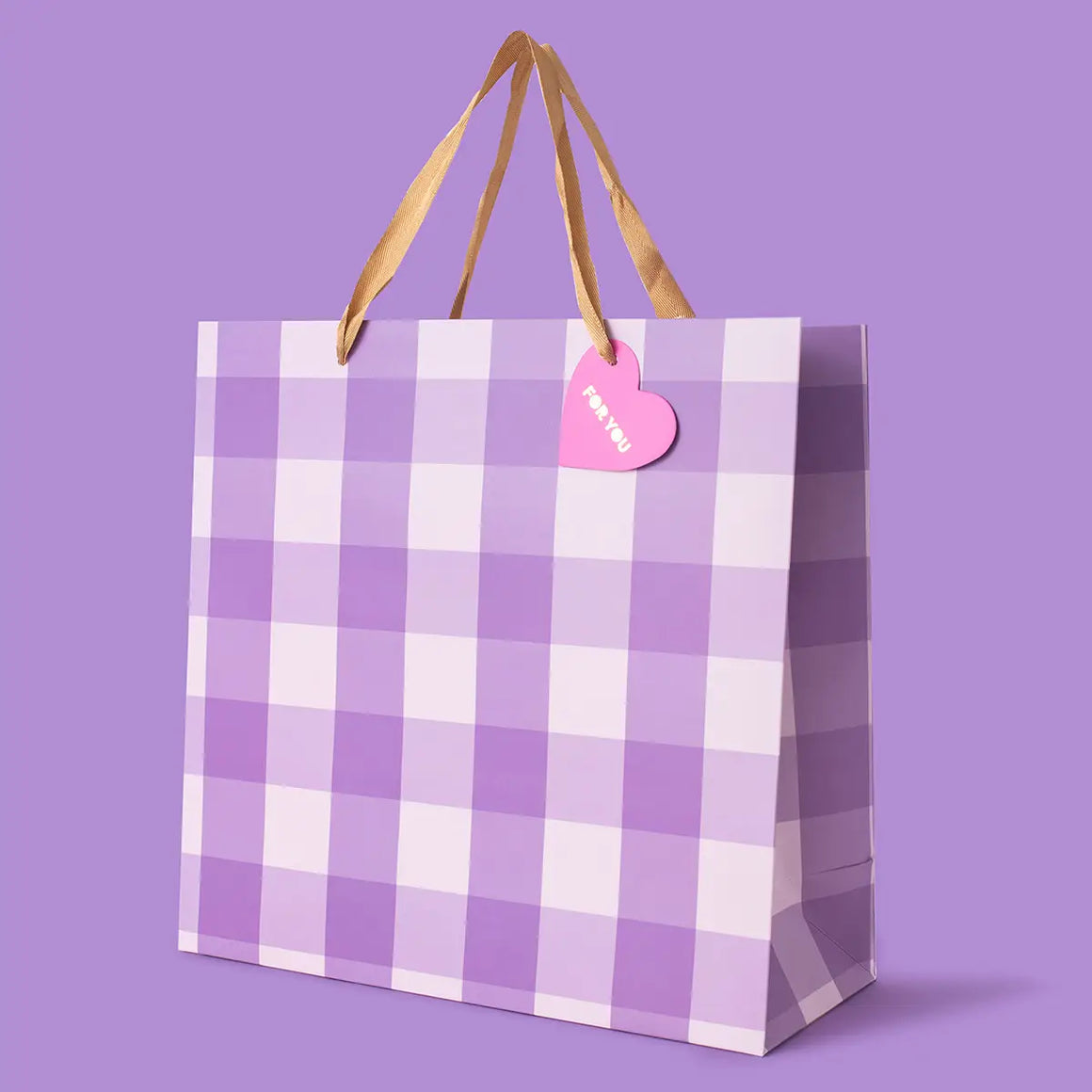 Gift Bag | Purple Gingham - Large