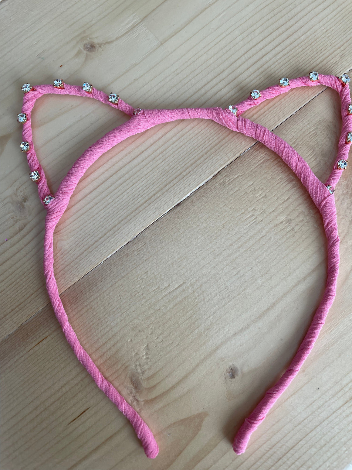 Cat Headband | Rhinestones Barbie Pink