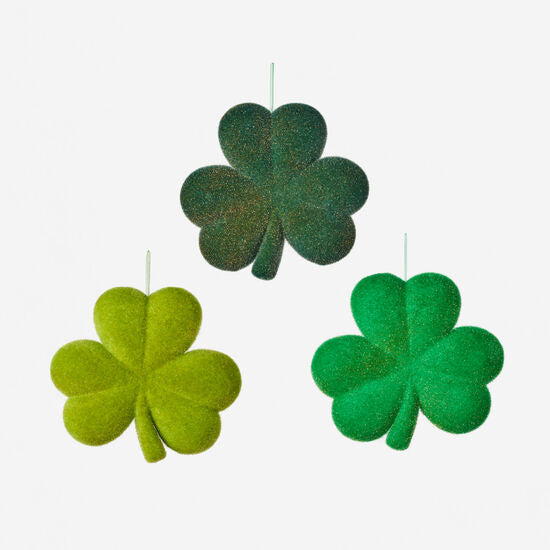 Flocked Shamrock Decoration